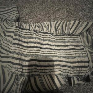 Japna Black and White Striped Top